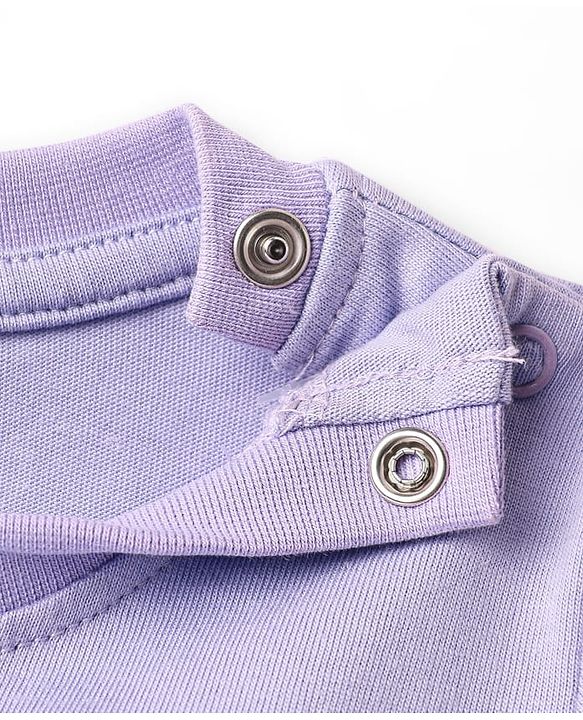 Babyhug Cotton Knit Frill Sleeves Shorts Night Suit With Unicorn Print - Lavender