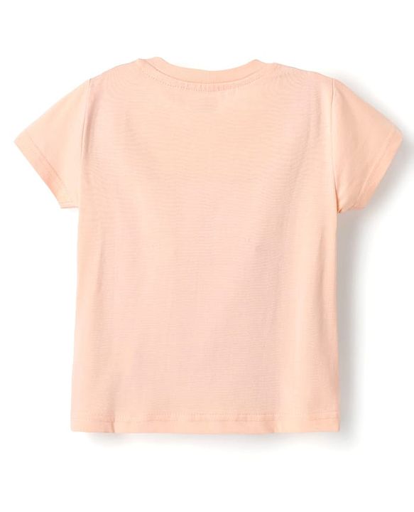 Babyhug Cotton Knit Half Sleeves Capri Night Suit With Kitten Print - Pink