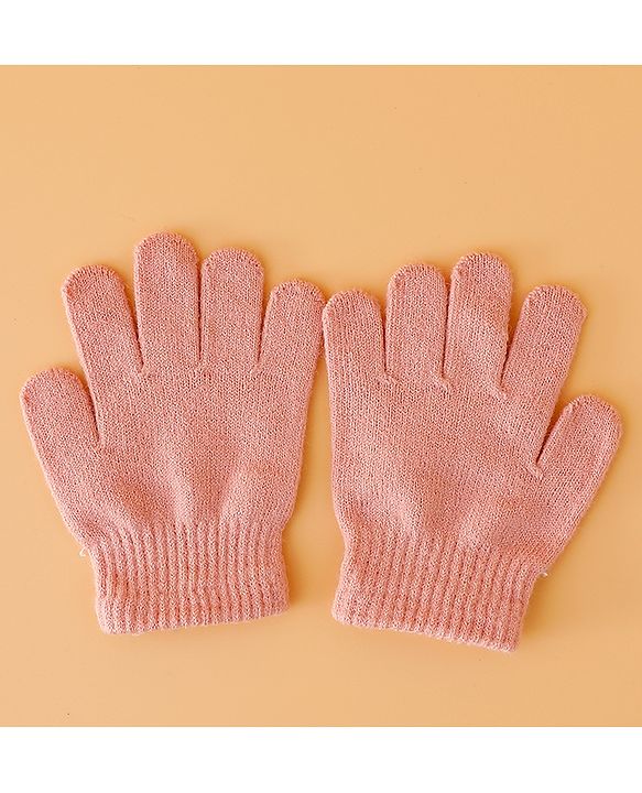 Babyhug Woollen Cap Mitten & Muffler Set with Teddy Embroidery & Applique Pink - Diameter 14 cm