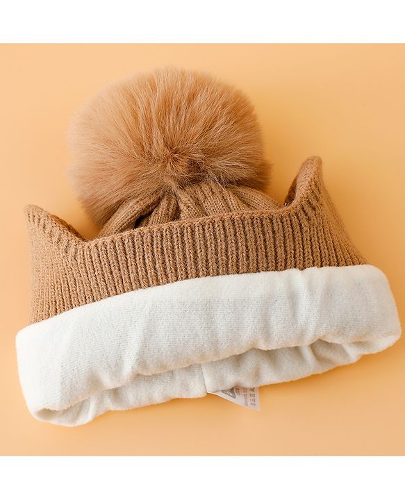 Babyhug Woollen Cap Mitten & Muffler Set with Teddy Embroidery & Applique Pink - Diameter 14 cm