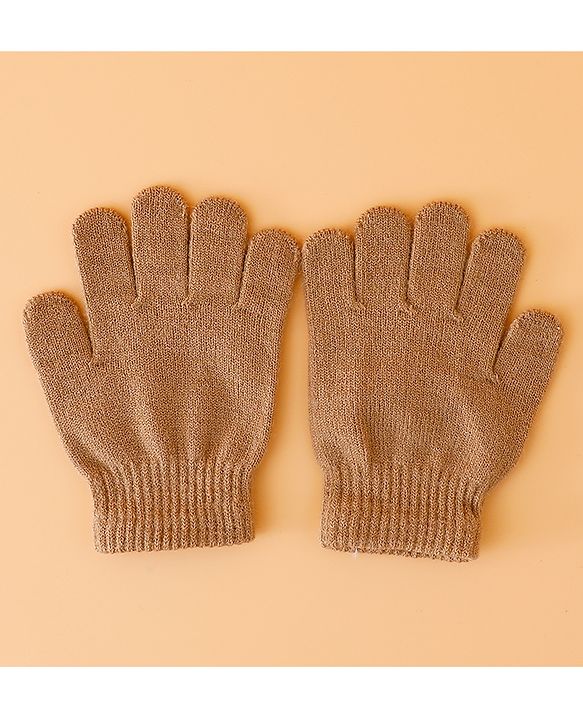 Babyhug Woollen Cap Mitten & Muffler Set with Teddy Embroidery & Applique Pink - Diameter 14 cm