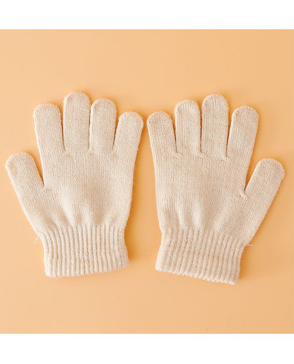 Babyhug Woollen Cap Mitten & Muffler Set with Teddy Embroidery & Applique Yellow - Diameter 12 cm