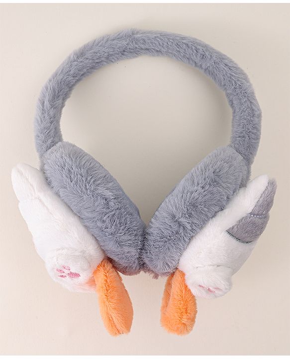 Babyhug Ear Muffs with Kitty Design - Light Blue