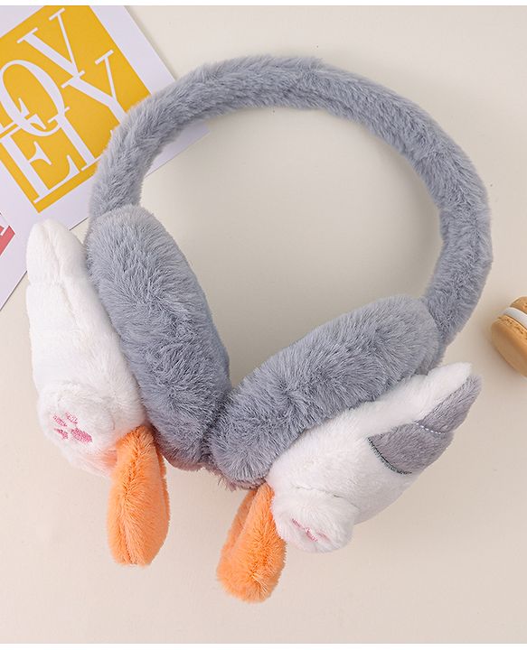 Babyhug Ear Muffs with Kitty Design - Light Blue
