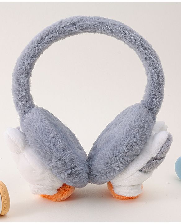 Babyhug Ear Muffs with Kitty Design - Light Blue