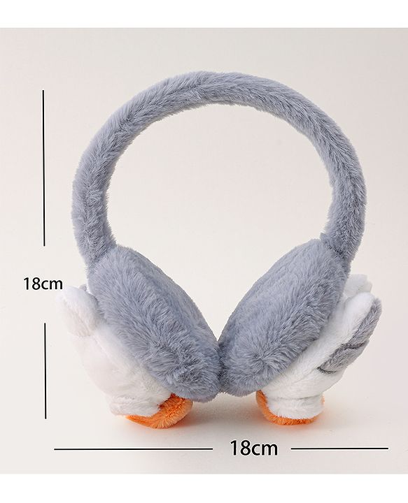 Babyhug Ear Muffs with Kitty Design - Light Blue