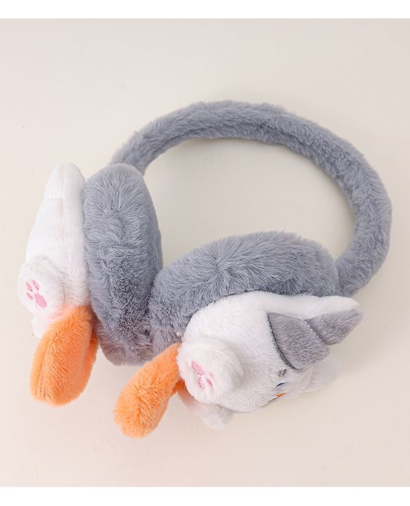 Babyhug Ear Muffs with Kitty Design - Light Blue
