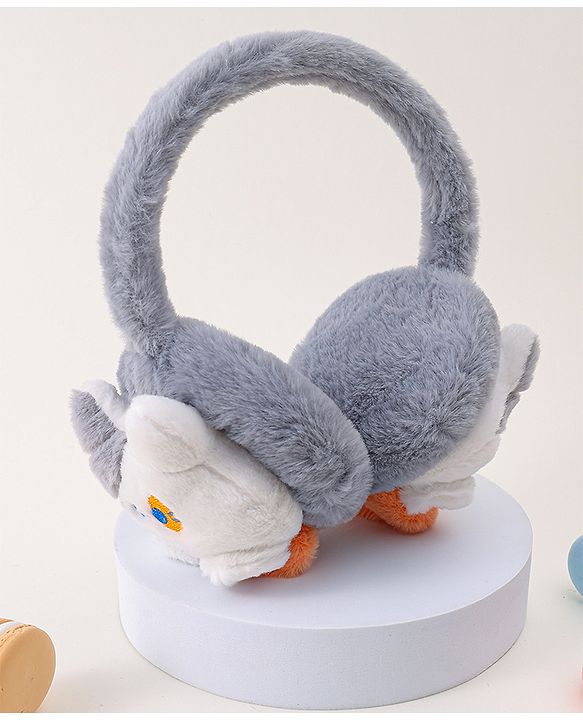 Babyhug Ear Muffs with Kitty Design - Light Blue