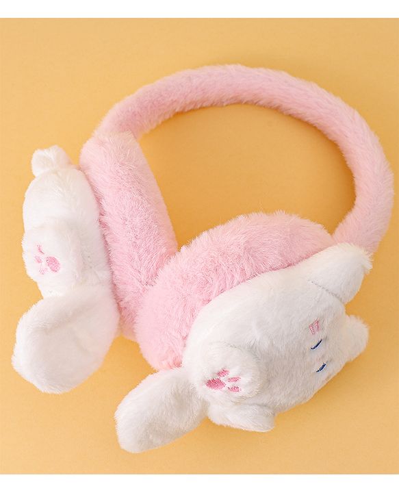 Babyhug Ear Muffs with Kitty Design - Pink