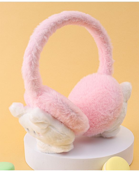 Babyhug Ear Muffs with Kitty Design - Pink