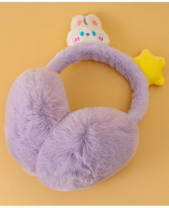 Babyhug Ear Muffs with Bunny & Star Applique - Purple