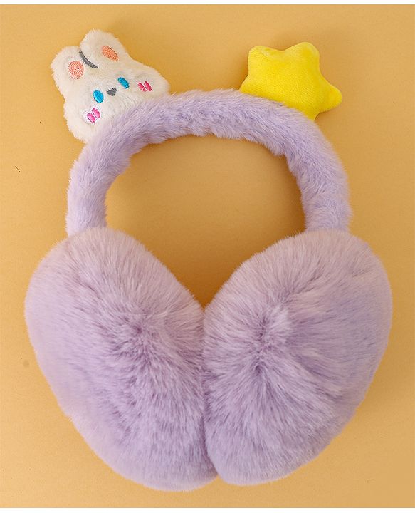 Babyhug Ear Muffs with Bunny & Star Applique - Purple