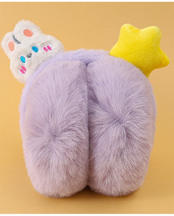 Babyhug Ear Muffs with Bunny & Star Applique - Purple