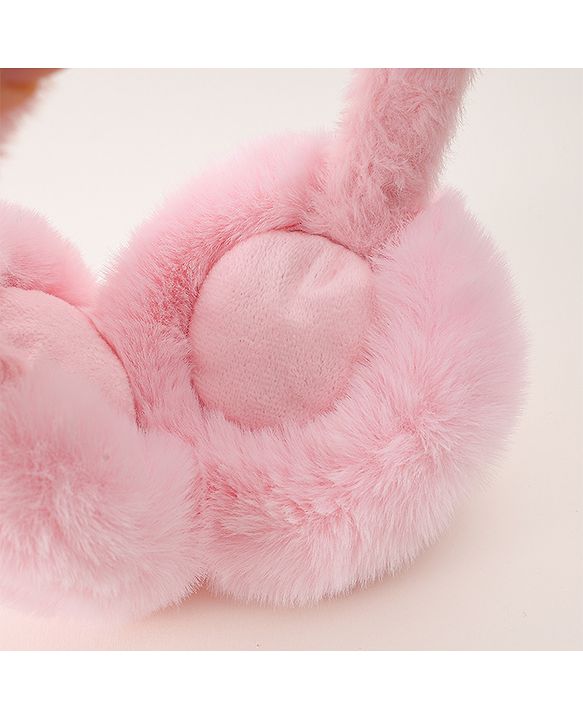 Babyhug Ear Muffs with Bear Applique - Pink