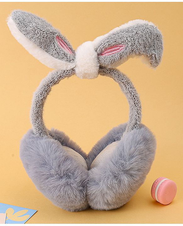 Babyhug Ear Muffs with Ear Applique - Grey