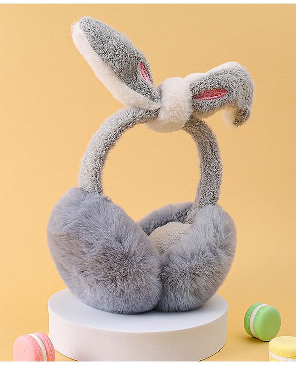 Babyhug Ear Muffs with Ear Applique - Grey