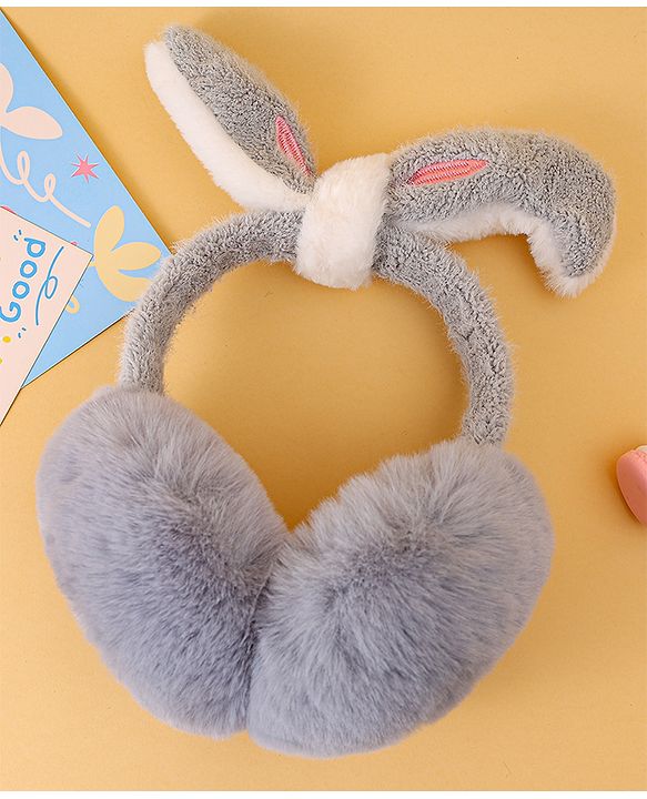 Babyhug Ear Muffs with Ear Applique - Grey