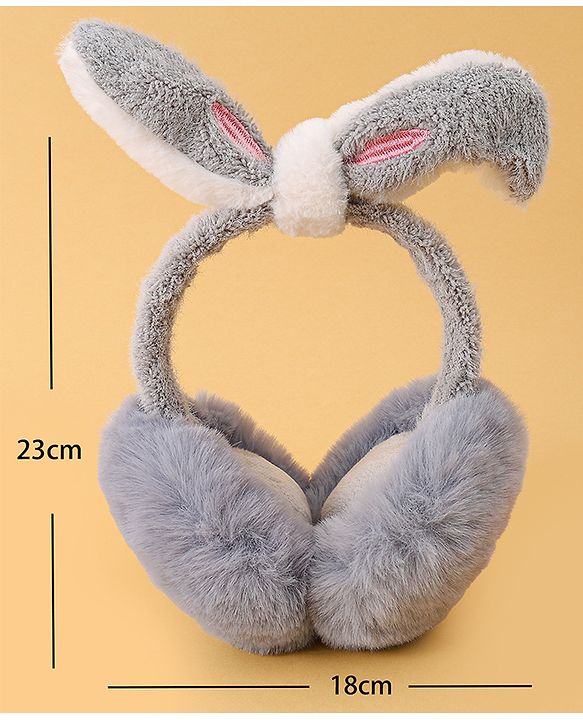 Babyhug Ear Muffs with Ear Applique - Grey
