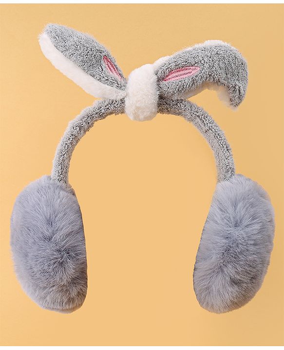 Babyhug Ear Muffs with Ear Applique - Grey