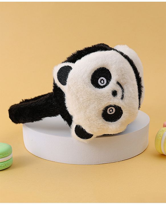 Babyhug Ear Muffs with Panda Design - White & Black