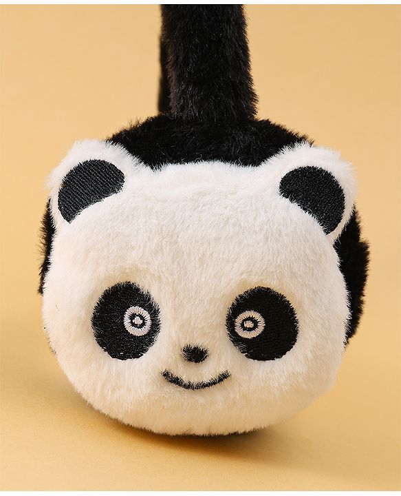 Babyhug Ear Muffs with Panda Design - White & Black