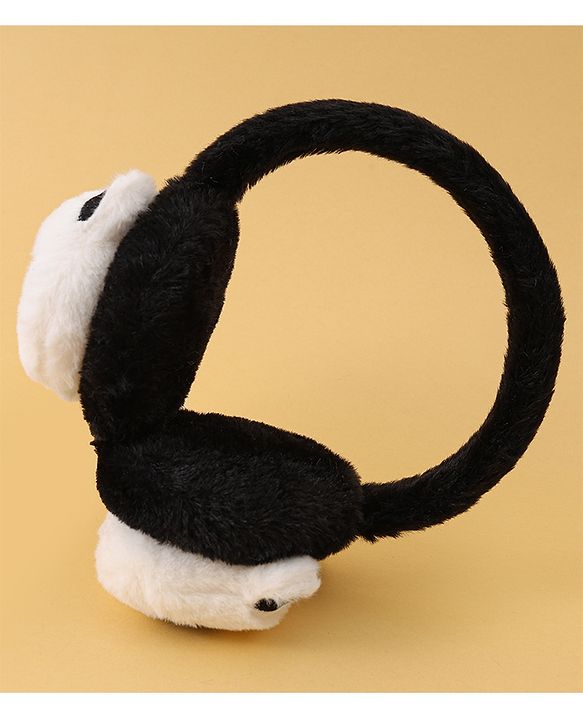 Babyhug Ear Muffs with Panda Design - White & Black
