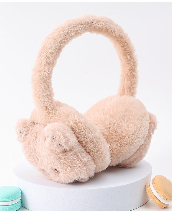 Babyhug Ear Muffs with Bear Design - Light Brown