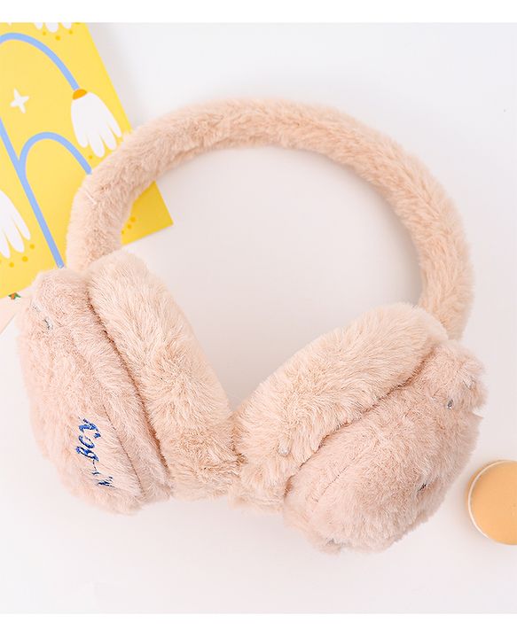 Babyhug Ear Muffs with Bear Design - Light Brown