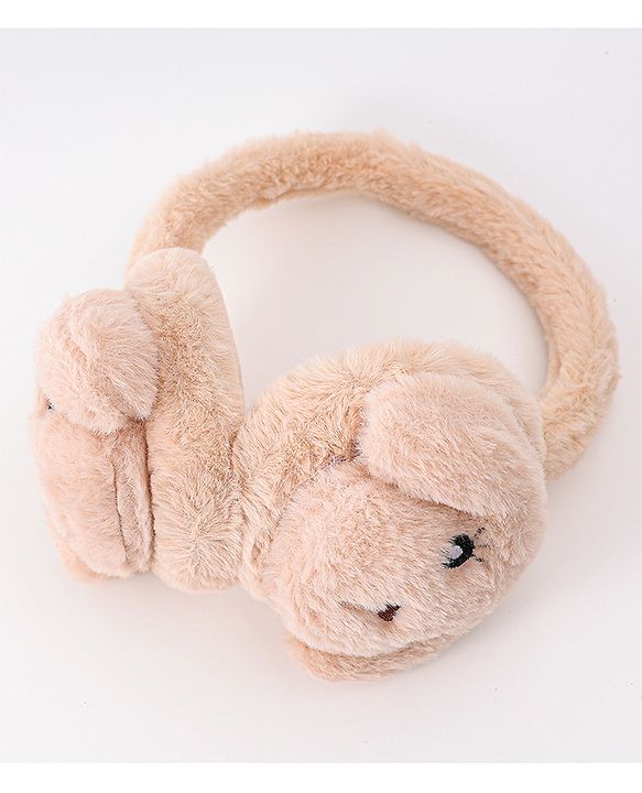 Babyhug Ear Muffs with Bear Design - Light Brown