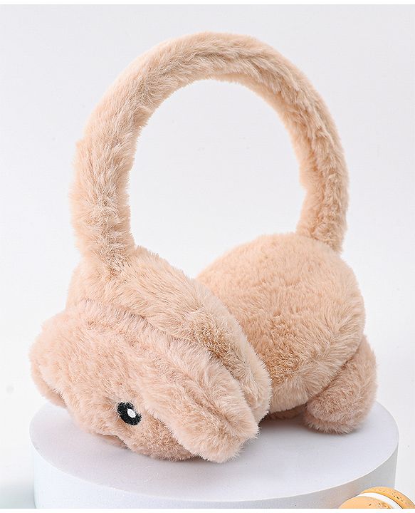 Babyhug Ear Muffs with Bear Design - Light Brown