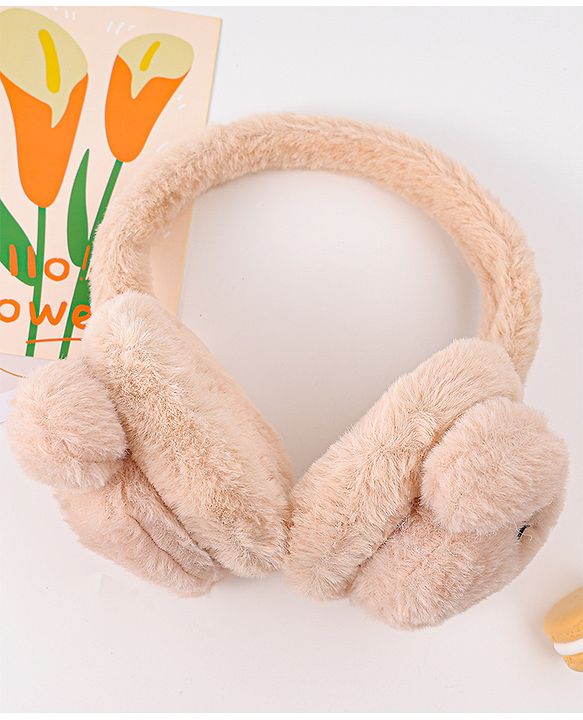 Babyhug Ear Muffs with Bear Design - Light Brown