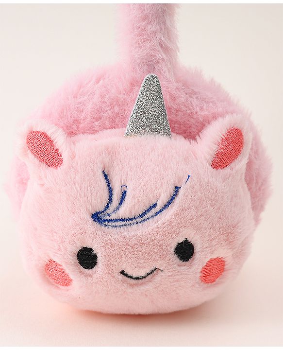 Babyhug Ear Muffs with Unicorn Design - Light Pink