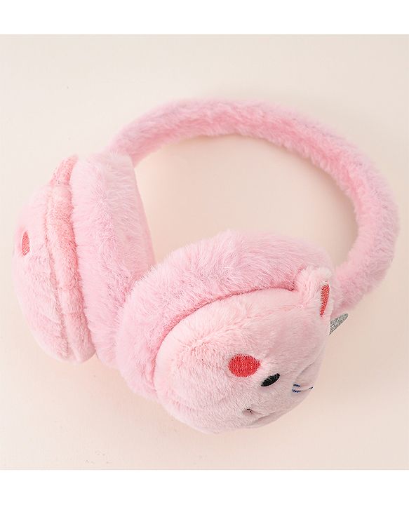 Babyhug Ear Muffs with Unicorn Design - Light Pink