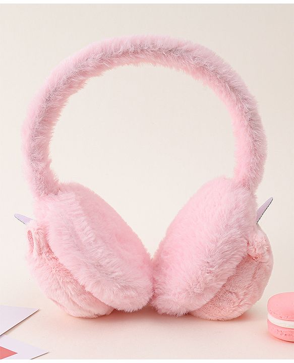 Babyhug Ear Muffs with Unicorn Design - Light Pink