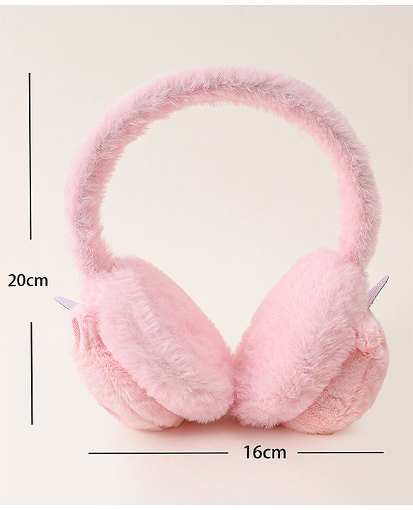 Babyhug Ear Muffs with Unicorn Design - Light Pink