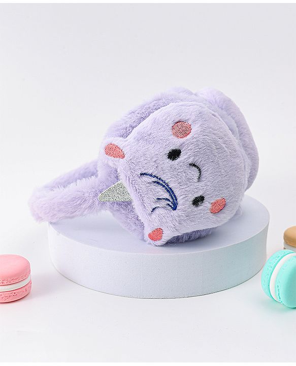 Babyhug Ear Muffs with Unicorn Design - Light Pink