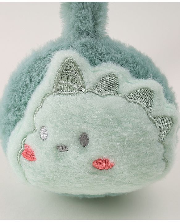 Babyhug Ear Muffs with Dino Design - Light Green