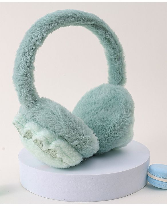 Babyhug Ear Muffs with Dino Design - Light Green