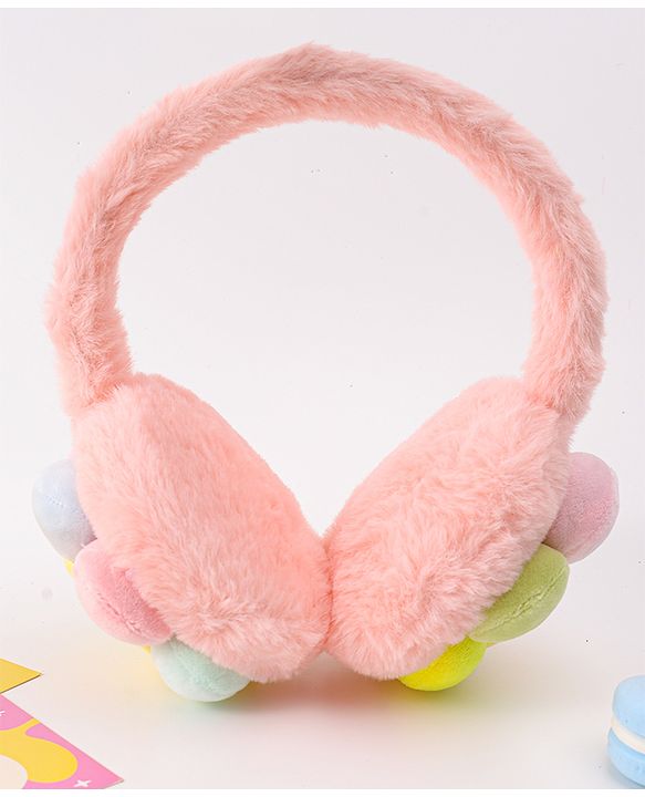 Babyhug Ear Muffs with Smiley Design - Pink
