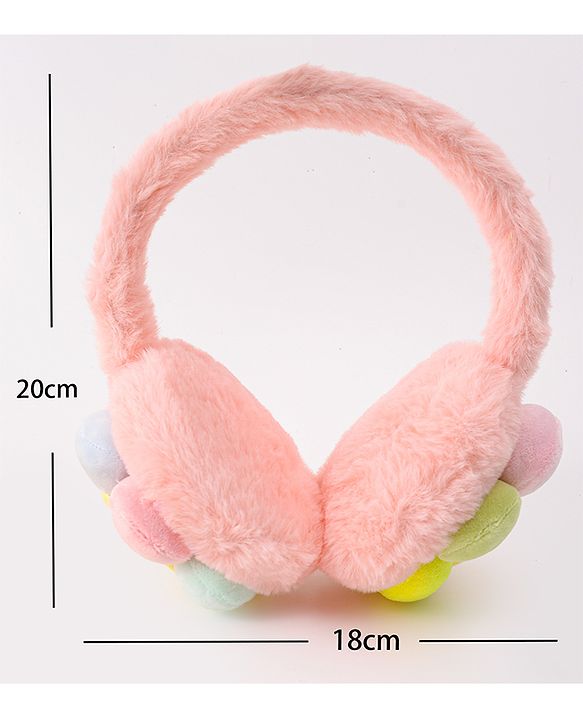 Babyhug Ear Muffs with Smiley Design - Pink