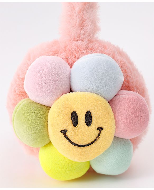 Babyhug Ear Muffs with Smiley Design - Pink