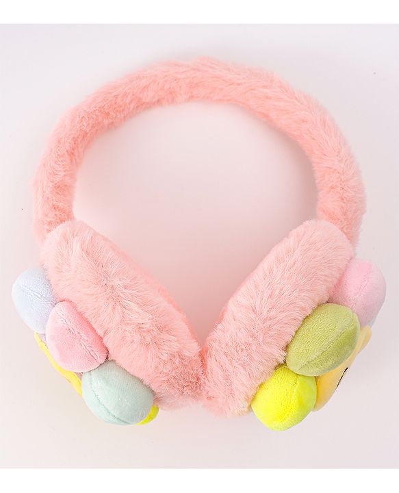 Babyhug Ear Muffs with Smiley Design - Pink
