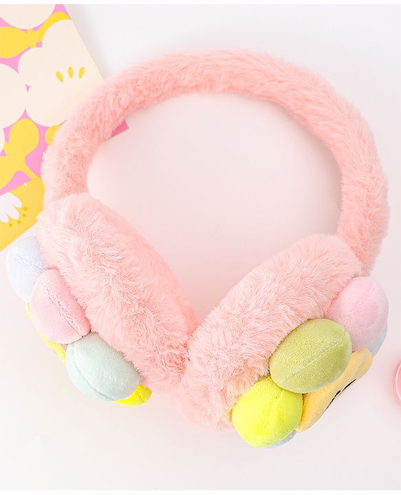 Babyhug Ear Muffs with Smiley Design - Pink