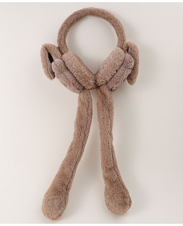 Babyhug Ear Muff with Bear Design - Tan