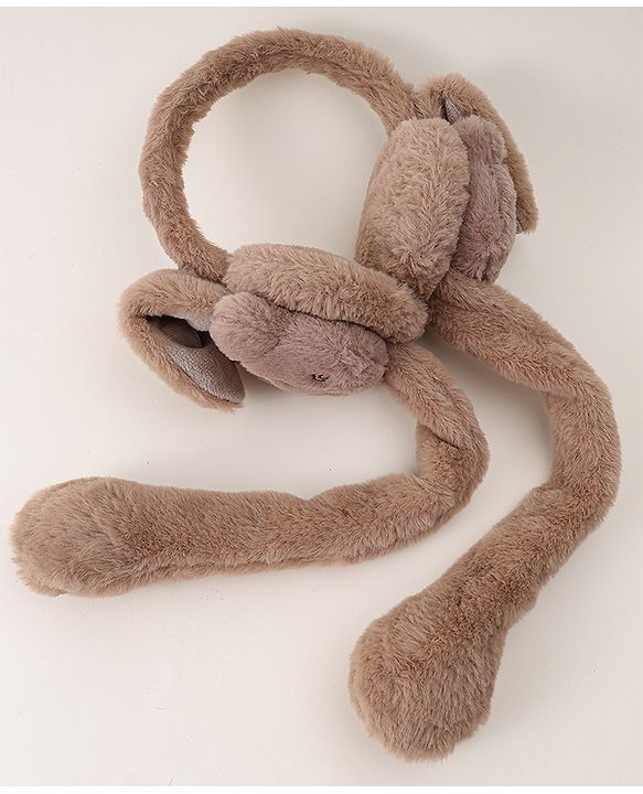 Babyhug Ear Muff with Bear Design - Tan