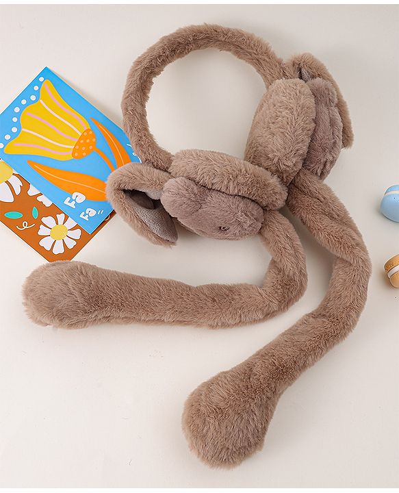 Babyhug Ear Muff with Bear Design - Tan