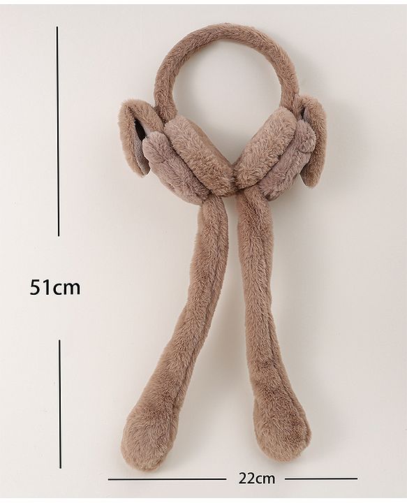 Babyhug Ear Muff with Bear Design - Tan