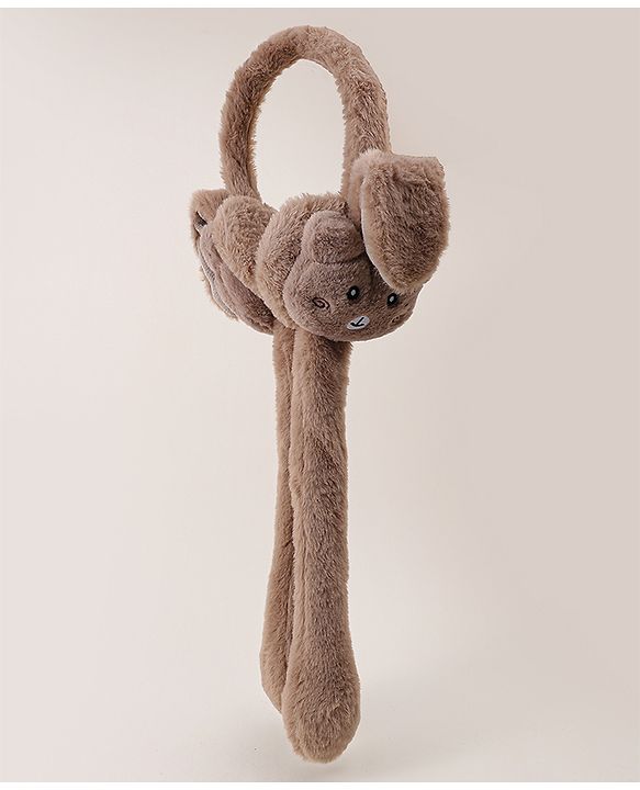 Babyhug Ear Muff with Bear Design - Tan