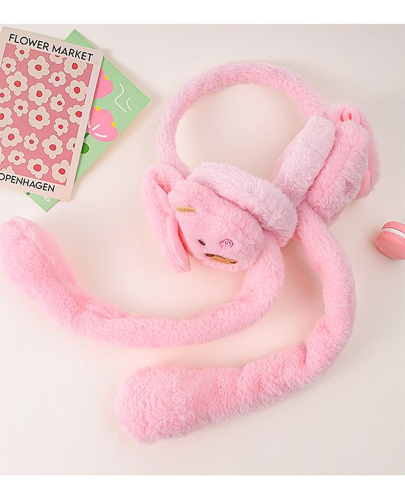 Babyhug Ear Muffs with Bear Design - Pink
