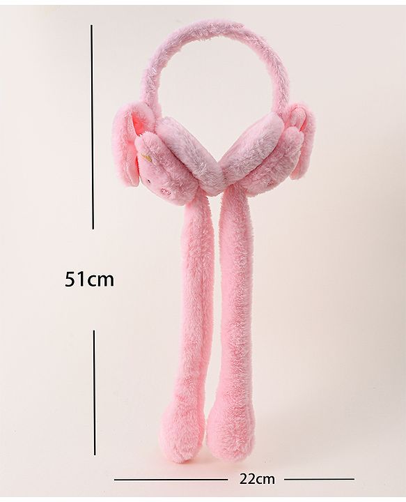 Babyhug Ear Muffs with Bear Design - Pink